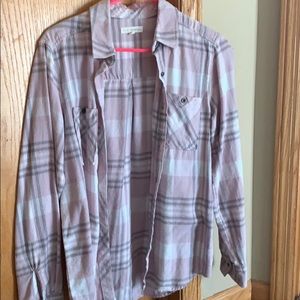 Light pink and gray flannel